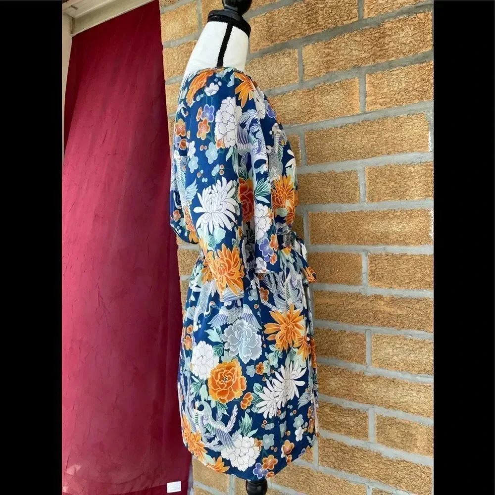 Highline Collective Asian Floral Kimono dress m - Picture 8 of 12